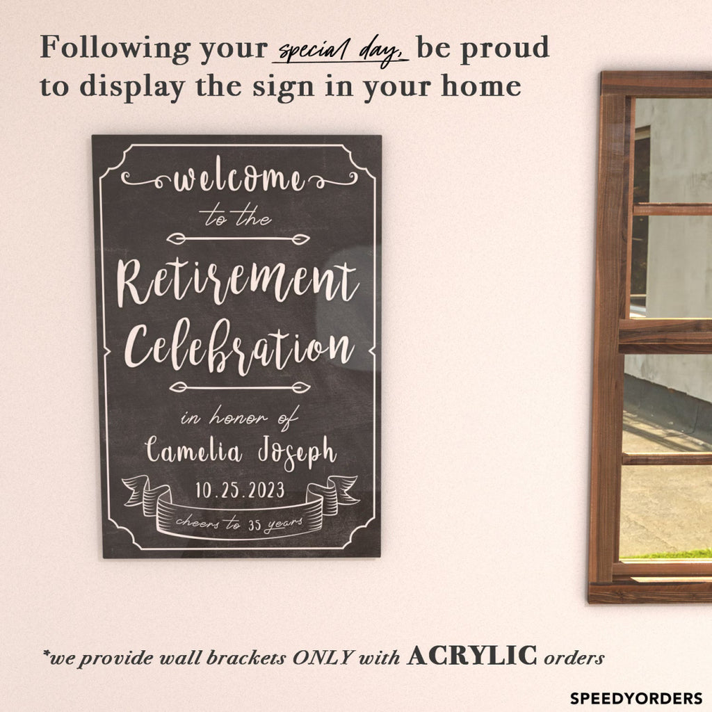 Retirement Party Welcome Sign - Retirement Celebration Banner - SpeedyOrders