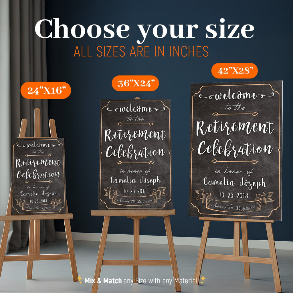 Retirement Party Welcome Sign - Retirement Celebration Banner - SpeedyOrders