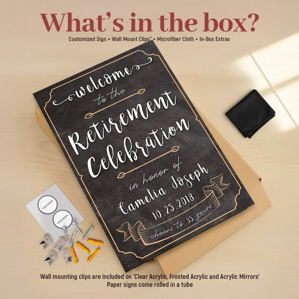 Retirement Party Welcome Sign - Retirement Celebration Banner - SpeedyOrders