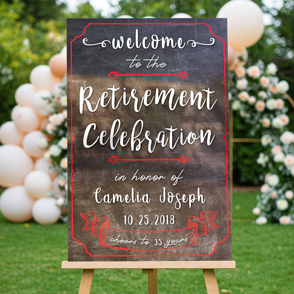 Retirement Party Welcome Sign - Retirement Celebration Banner - SpeedyOrders