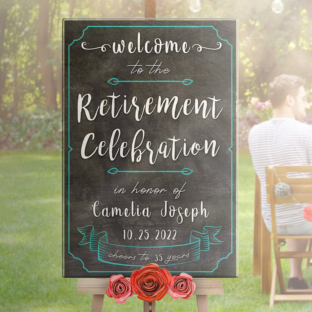 Retirement Party Welcome Sign - Retirement Celebration Banner - SpeedyOrders