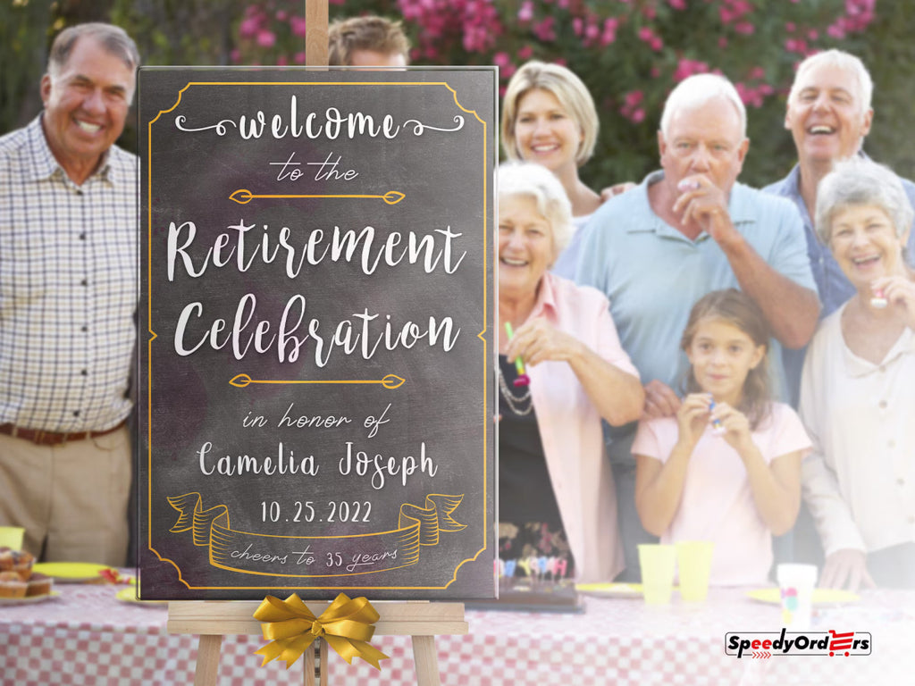Retirement Party Welcome Sign - Retirement Celebration Banner - SpeedyOrders