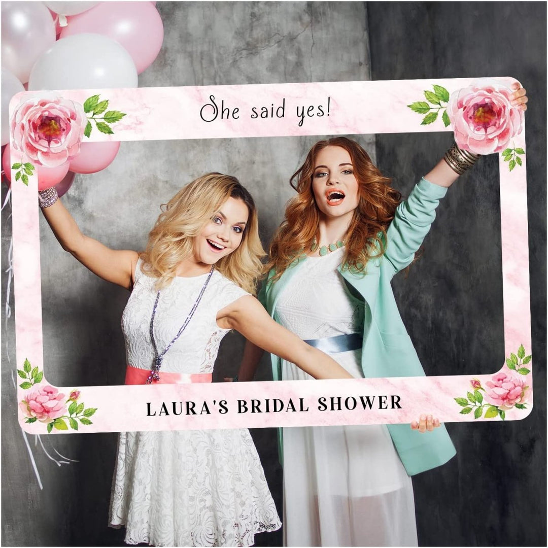 Rose Pink Bridal Shower Photo Booth Frame – SpeedyOrders