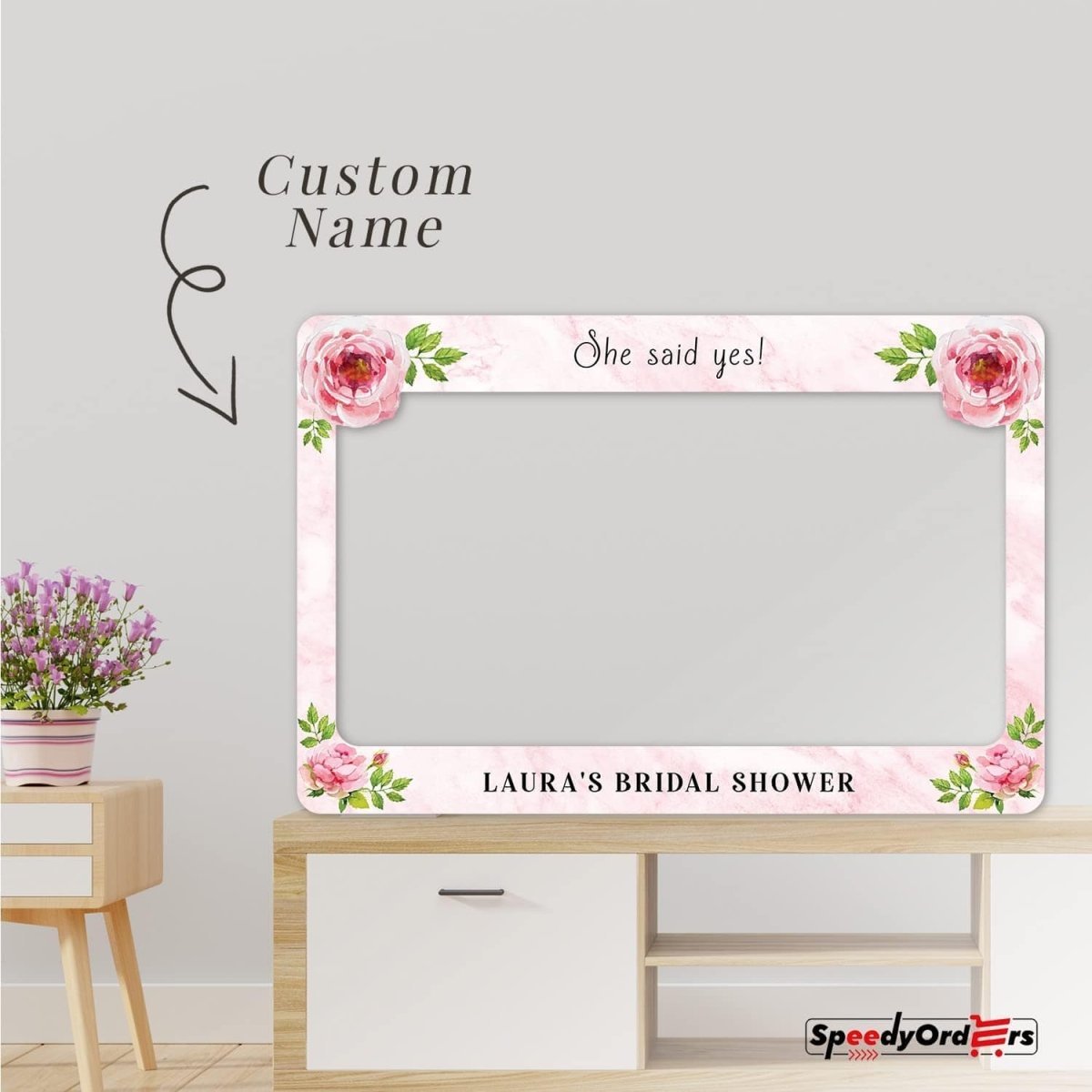 Pink Booth Frame Rose Pink Bridal Shower Photo Booth Frame – SpeedyOrders