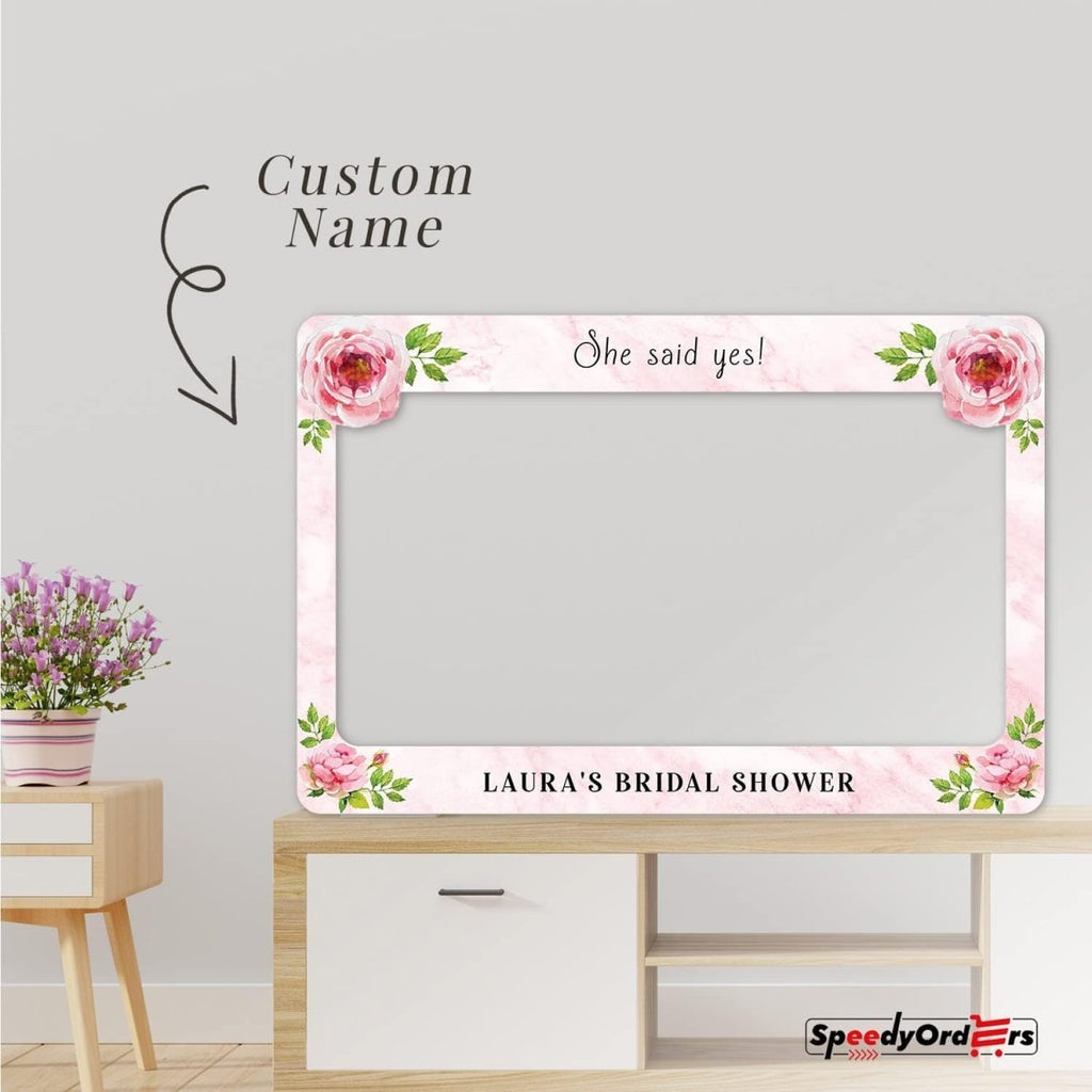 Rose Pink Bridal Shower Photo Booth Frame - SpeedyOrders