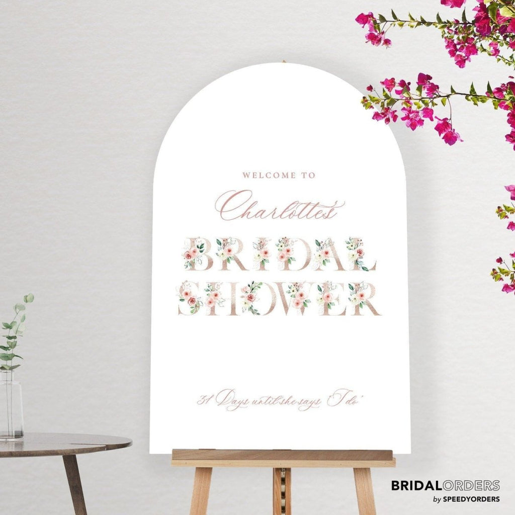 Roses Bridal Shower Sign, Bridal Shower Welcome Sign - SpeedyOrders