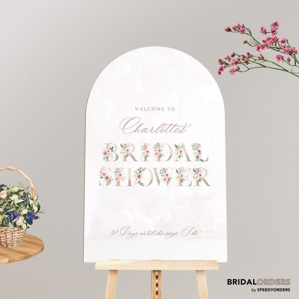 Roses Bridal Shower Sign, Bridal Shower Welcome Sign - SpeedyOrders