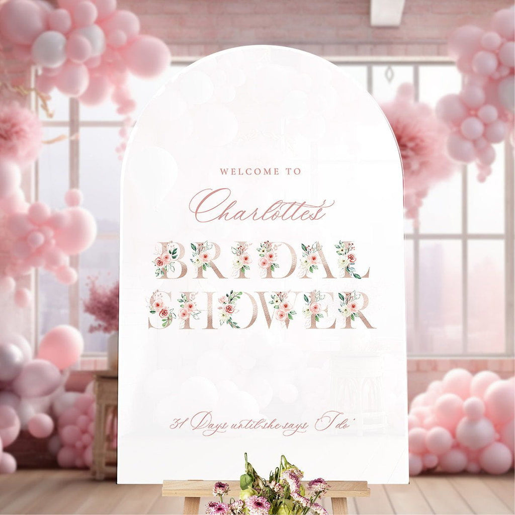 Roses Bridal Shower Sign, Bridal Shower Welcome Sign - SpeedyOrders