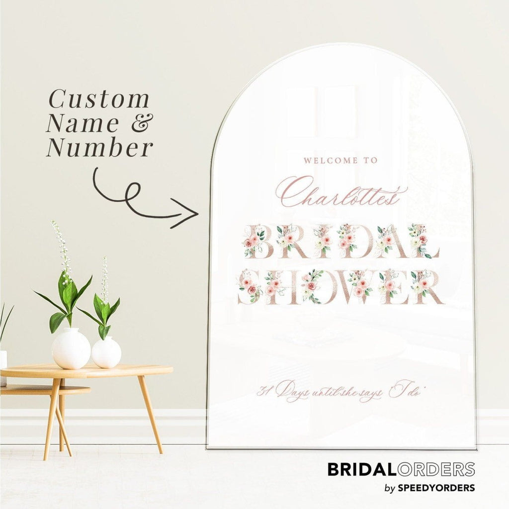 Roses Bridal Shower Sign, Bridal Shower Welcome Sign - SpeedyOrders