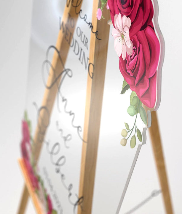 Roses Personalized Wedding Welcome Sign – SpeedyOrders