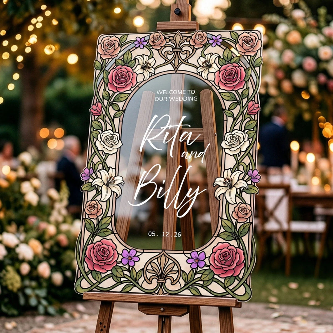 Roses Wedding Sign - SpeedyOrders