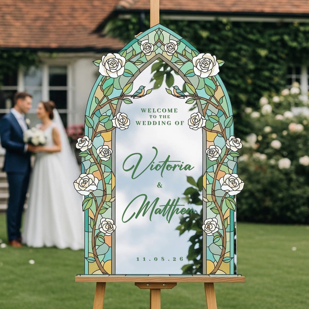 Roses Wedding Welcome Sign - SpeedyOrders