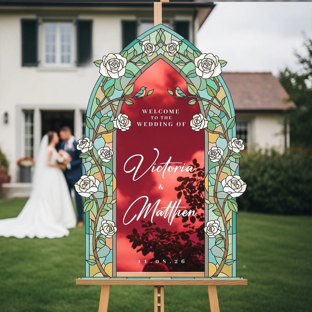 Roses Wedding Welcome Sign – SpeedyOrders