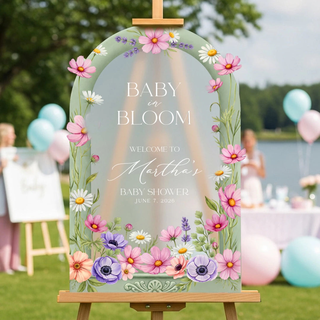 Sage Baby In Bloom Baby Shower Sign - SpeedyOrders