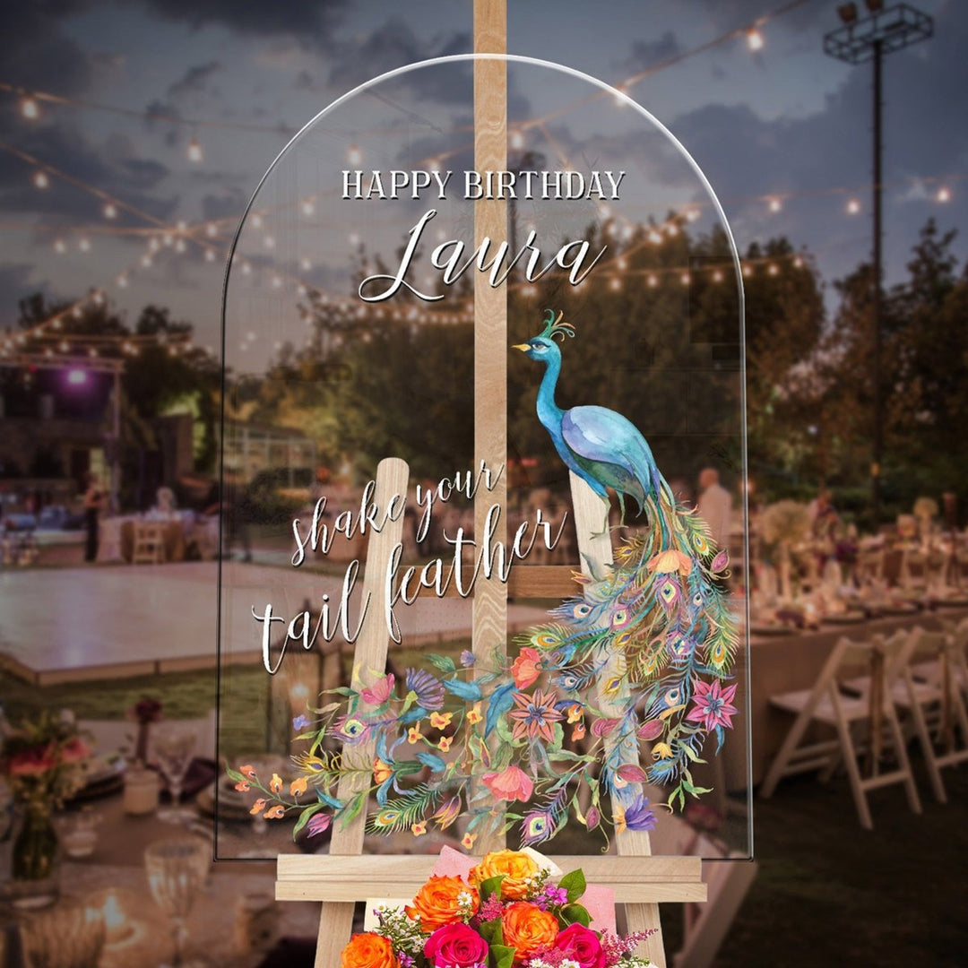 Shake Your Tail Feather Birthday Welcome Sign - SpeedyOrders