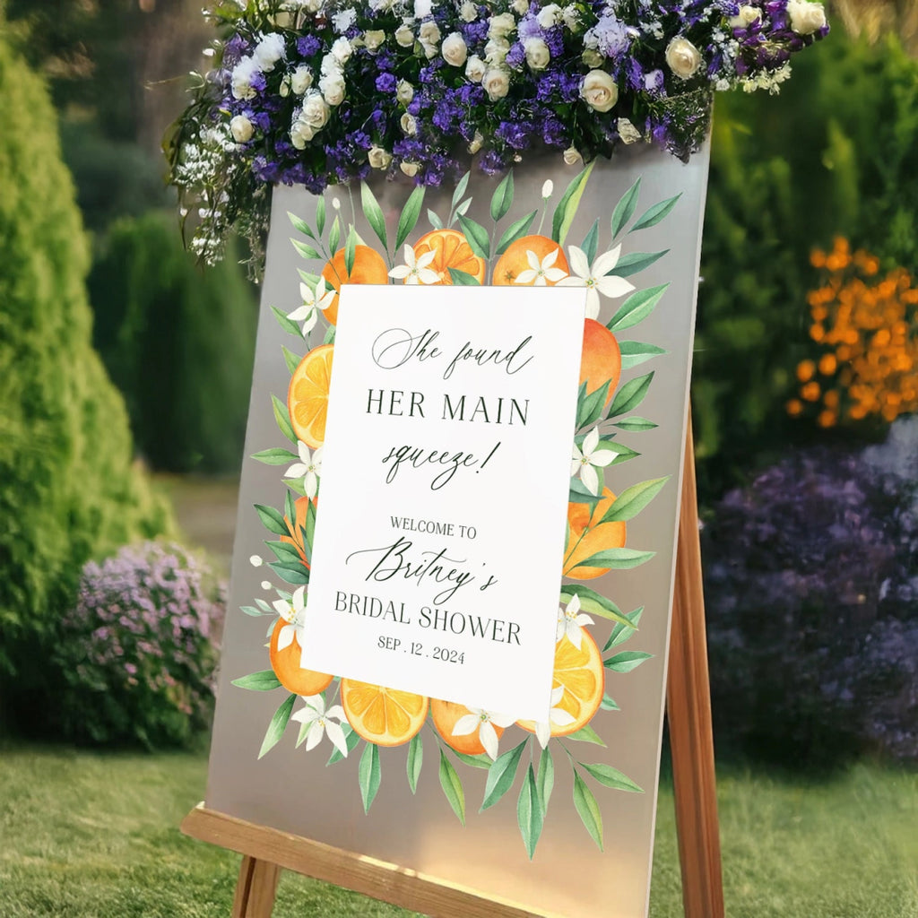 She Found Her Main Squeeze Bridal Shower Sign, Lemon Bridal Shower Sign - SpeedyOrders