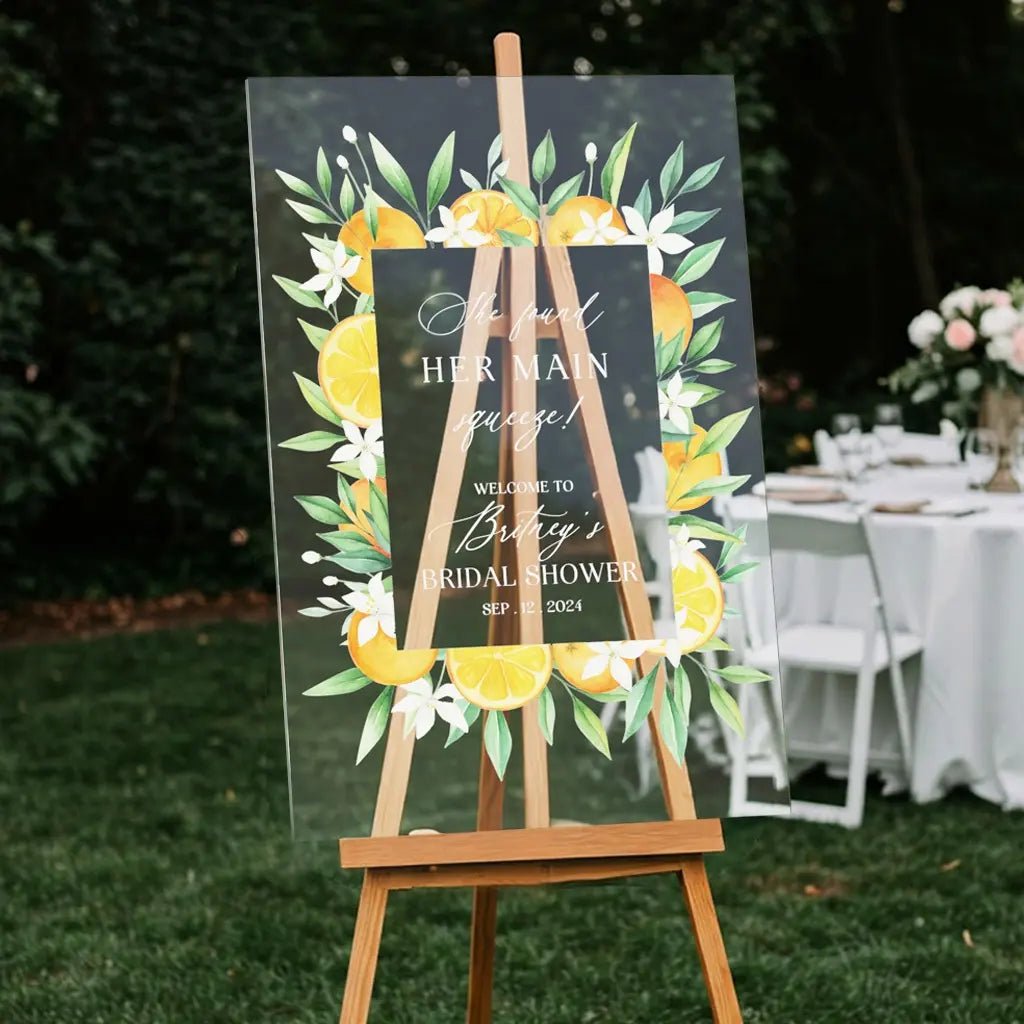 She Found Her Main Squeeze Bridal Shower Sign, Lemon Bridal Shower Sign - SpeedyOrders