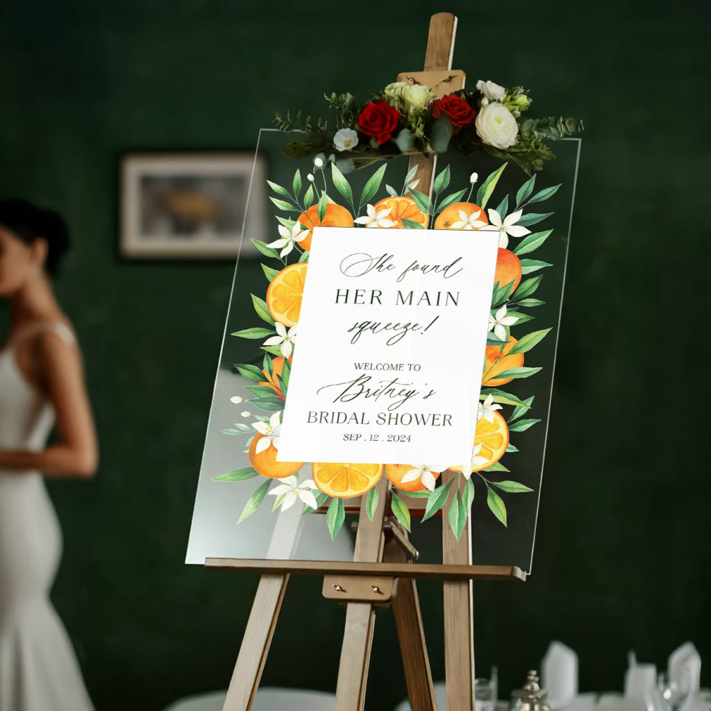 She Found Her Main Squeeze Bridal Shower Sign, Lemon Bridal Shower Sign - SpeedyOrders