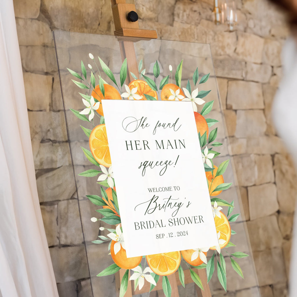 She Found Her Main Squeeze Bridal Shower Sign, Lemon Bridal Shower Sign - SpeedyOrders