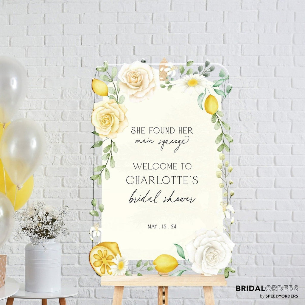 She Found Her Main Squeeze Bridal Shower Welcome Sign - SpeedyOrders