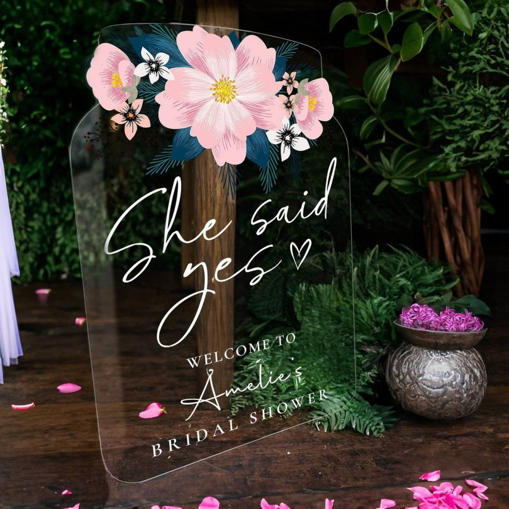 She Said Yes Bridal Shower Welcome Sign - SpeedyOrders