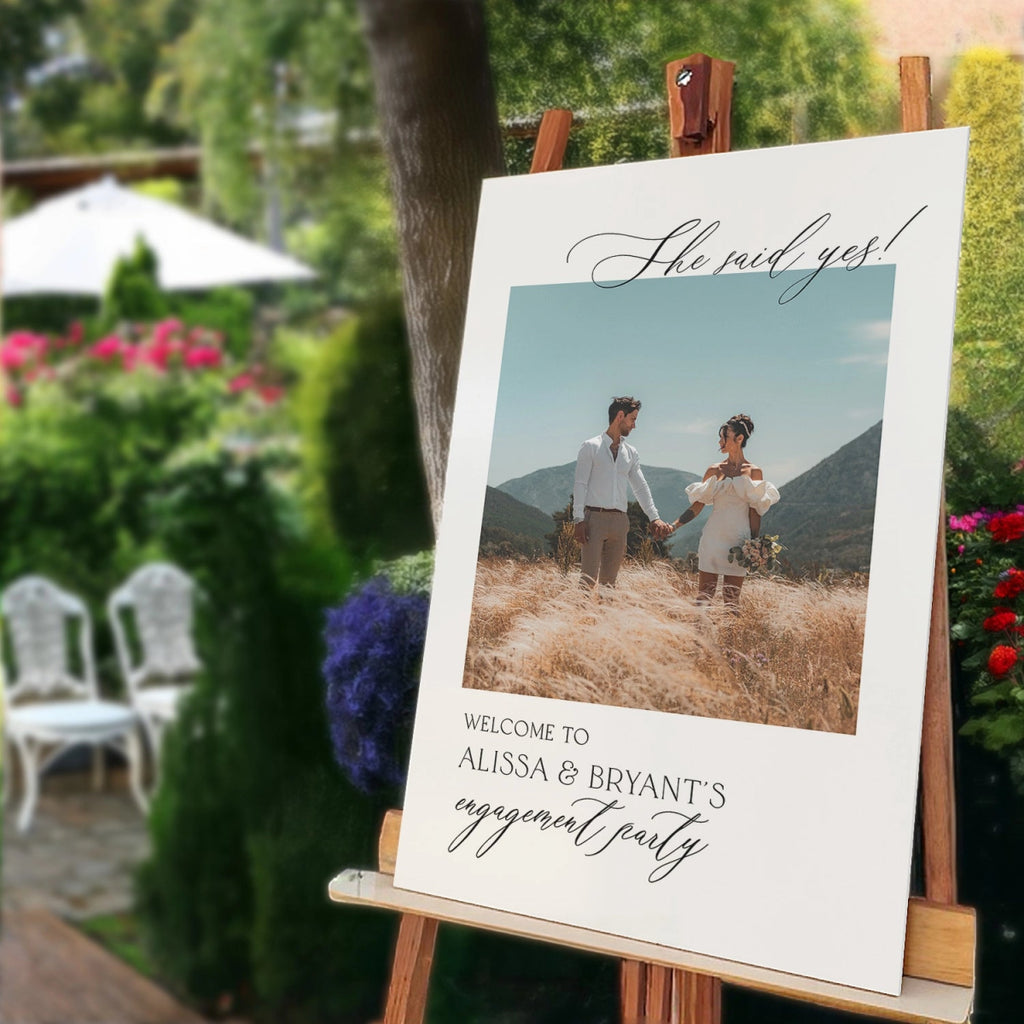 She Said Yes Engagement Sign, Engagement Photo Sign - SpeedyOrders