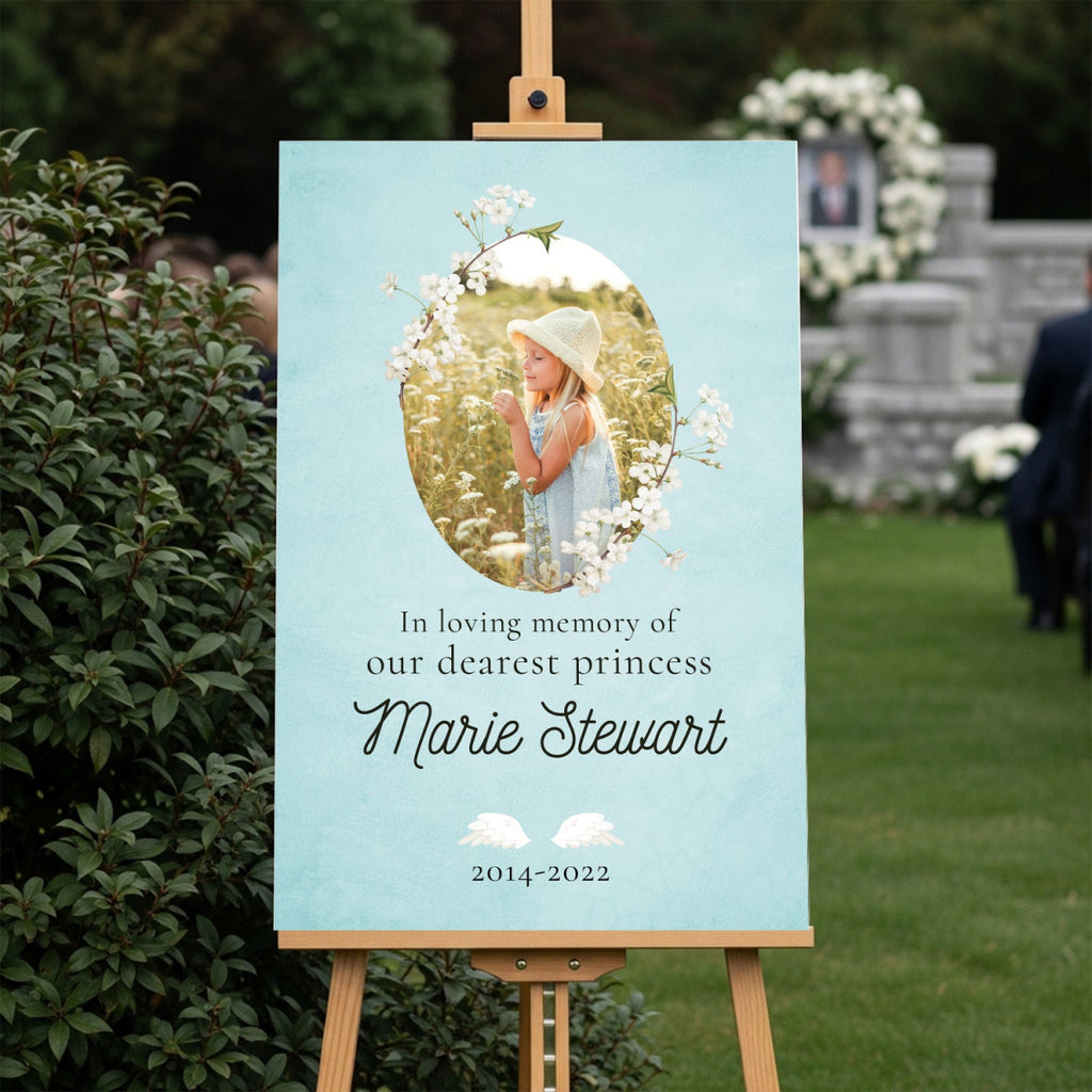 Sky Blue In Loving Memory Funeral Sign - SpeedyOrders