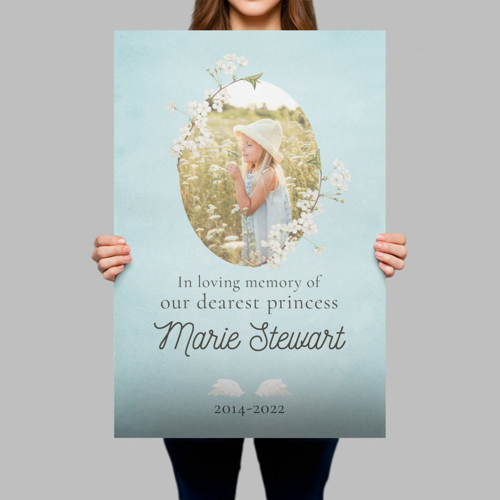 Sky Blue In Loving Memory Funeral Sign - SpeedyOrders