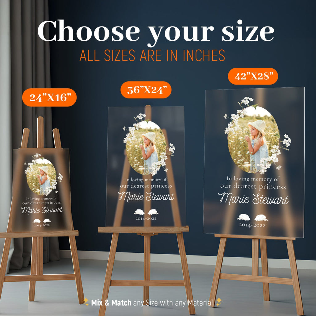 Sky Blue In Loving Memory Funeral Sign - SpeedyOrders