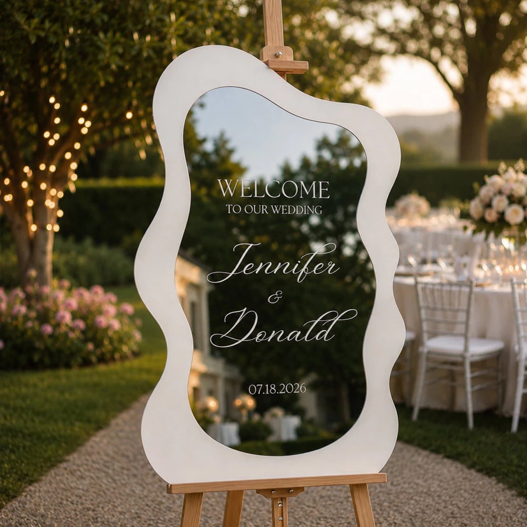 Squiggle Shape Wedding Welcome Sign — Cloud Organic Silhouette - SpeedyOrders