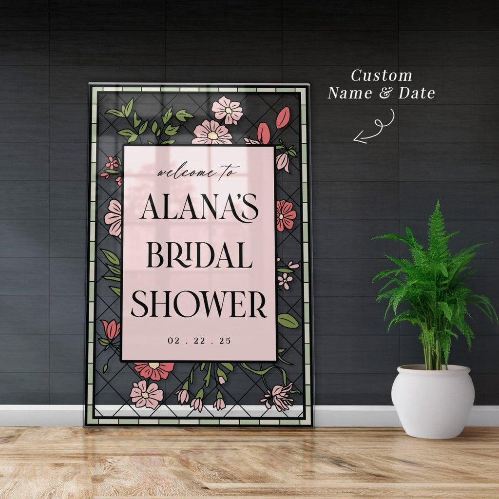 Stain Glass Wildflowers Bridal Shower Sign - SpeedyOrders