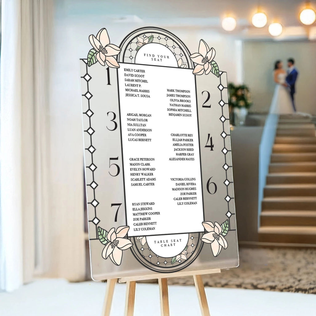 Stained Glass Wedding Bundle Set, Seating Chart, Order Of Events and Table Signs - SpeedyOrders