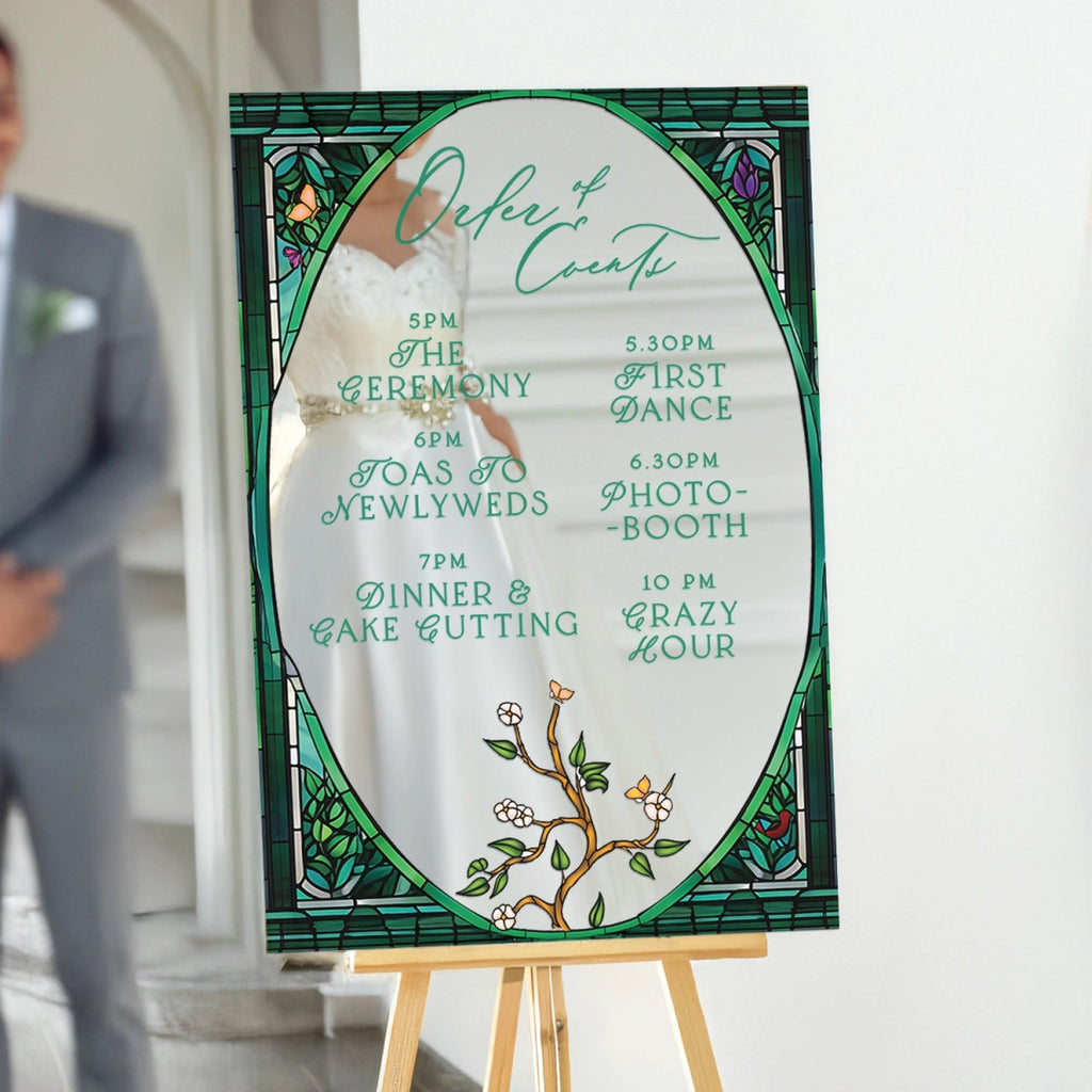 Stained Glass Wedding Bundle Set, Wedding Sign Bundle, Seating Chart, Order Of Events and Table Signs - SpeedyOrders