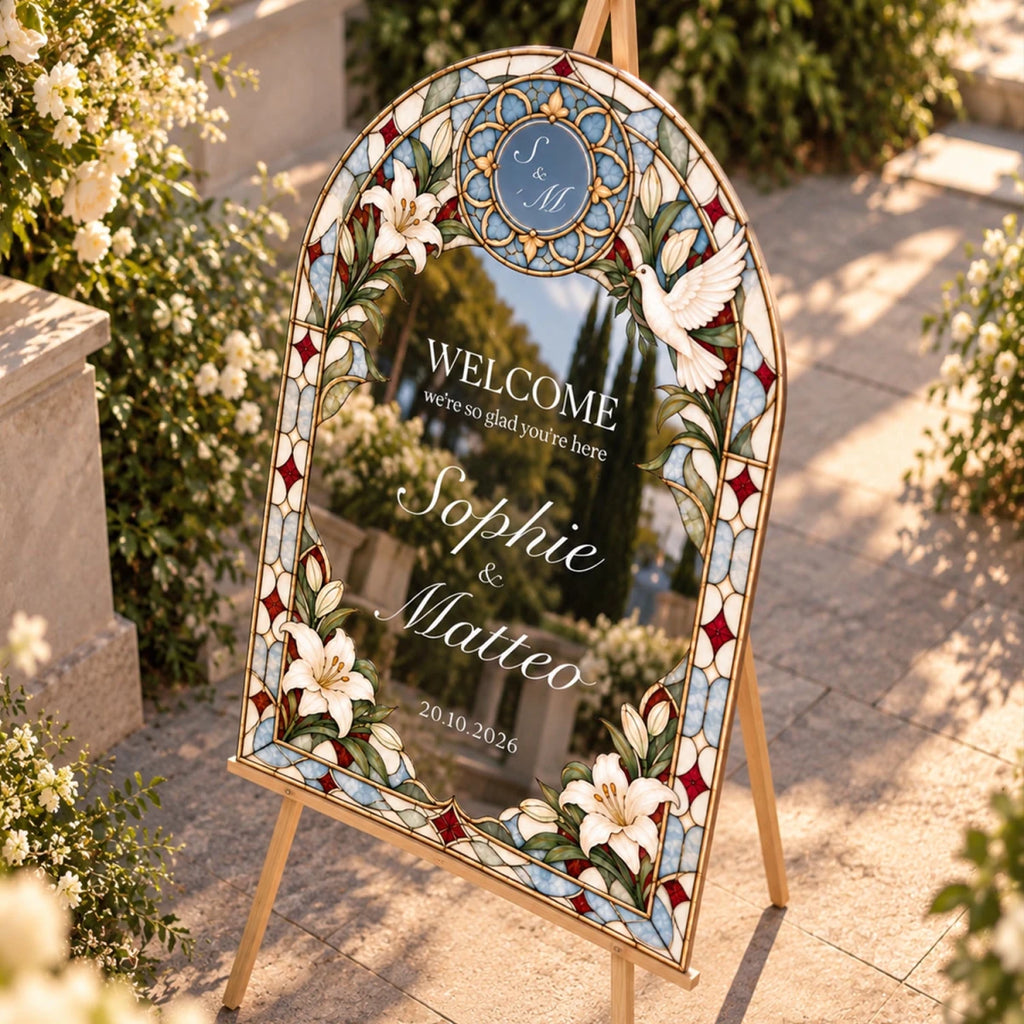 Stained Glass Wedding Welcome Sign | SpeedyOrders