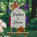 Stained Glass Wild Flowers Wedding Welcome Sign, Wildflowers Wedding Sign - SpeedyOrders