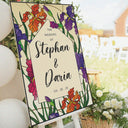 Stained Glass Wild Flowers Wedding Welcome Sign, Wildflowers Wedding Sign - SpeedyOrders