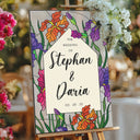 Stained Glass Wild Flowers Wedding Welcome Sign, Wildflowers Wedding Sign - SpeedyOrders