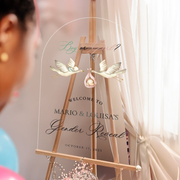 Little Butterfly Baby Shower Wall Decal Sign - Welcome, Gender Reveal, Purple Butterfly Design
