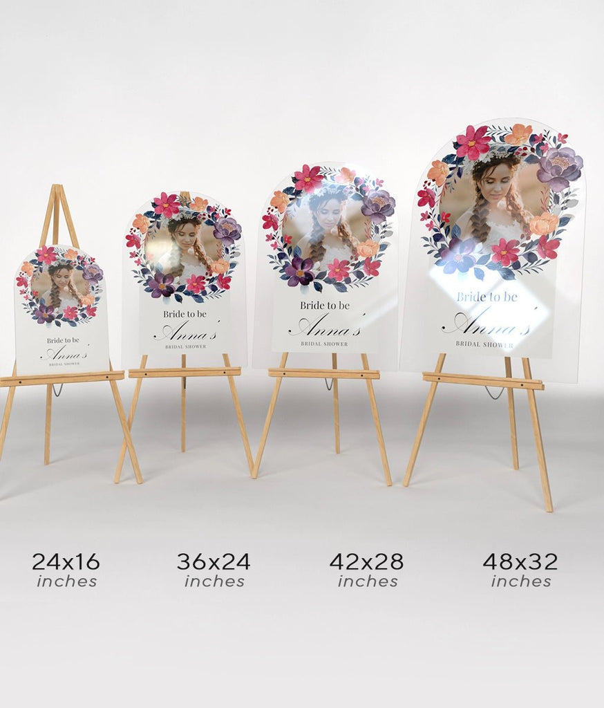Stunning Floral Bridal Shower Welcome Sign with Photo SpeedyOrders