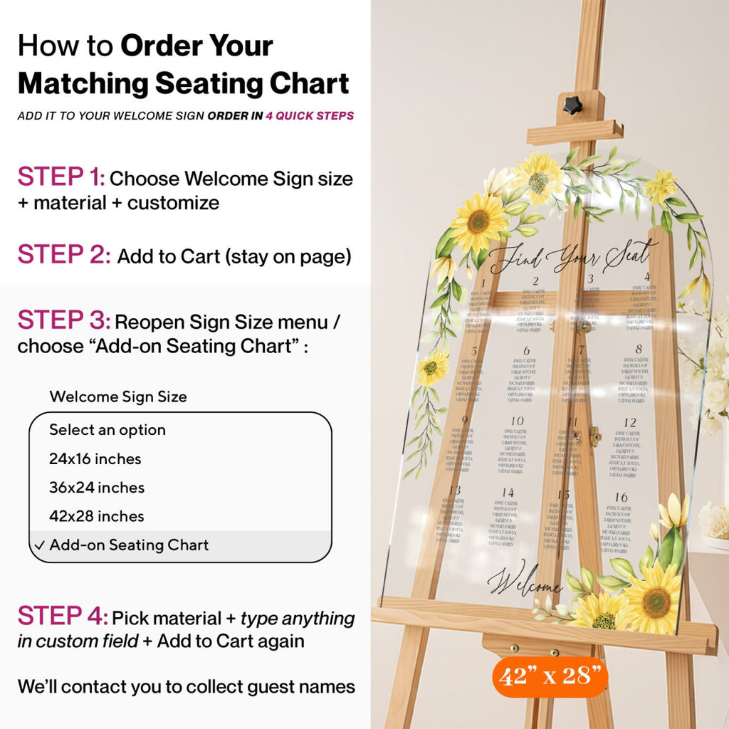 Sunflower Wedding Welcome Sign, Welcome to the Wedding Sign - SpeedyOrders
