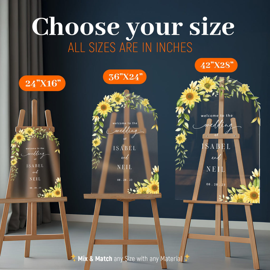 Sunflower Wedding Welcome Sign, Welcome to the Wedding Sign - SpeedyOrders