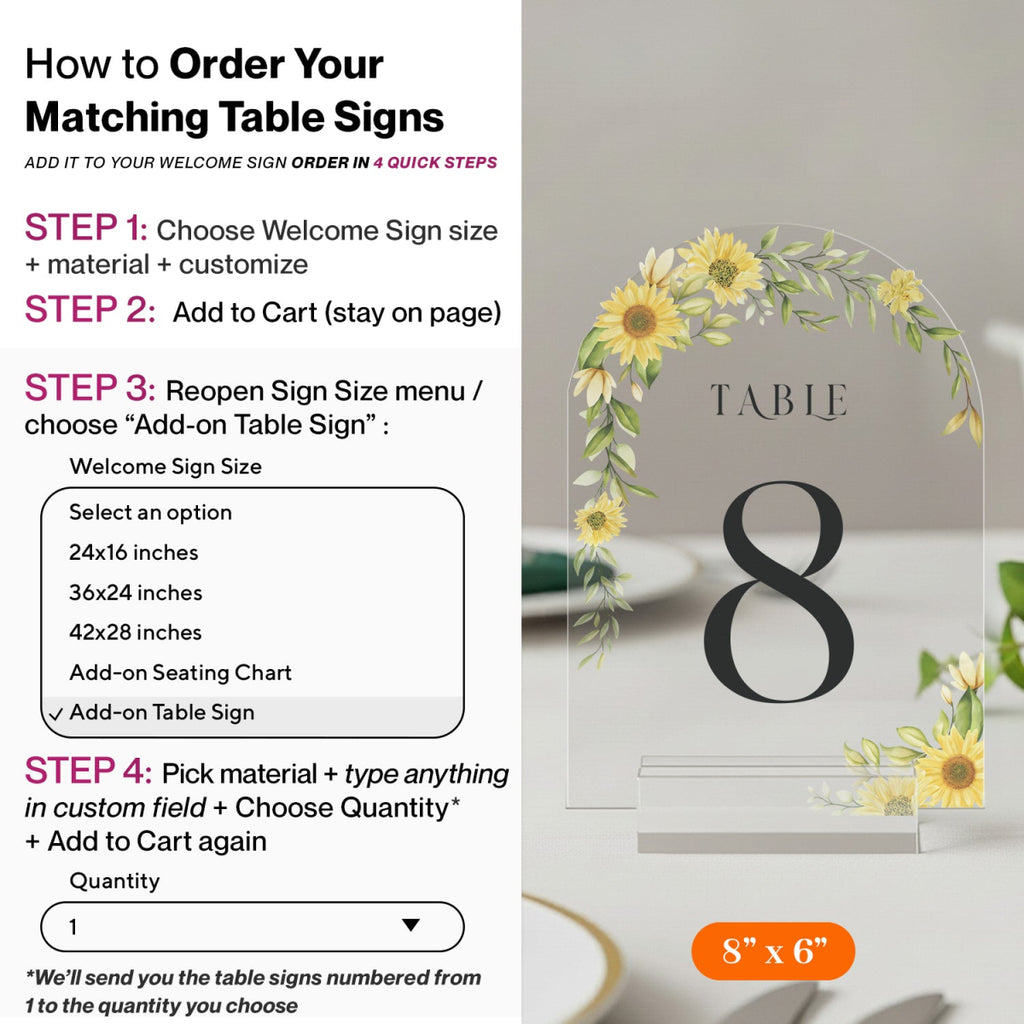 Sunflower Wedding Welcome Sign, Welcome to the Wedding Sign - SpeedyOrders