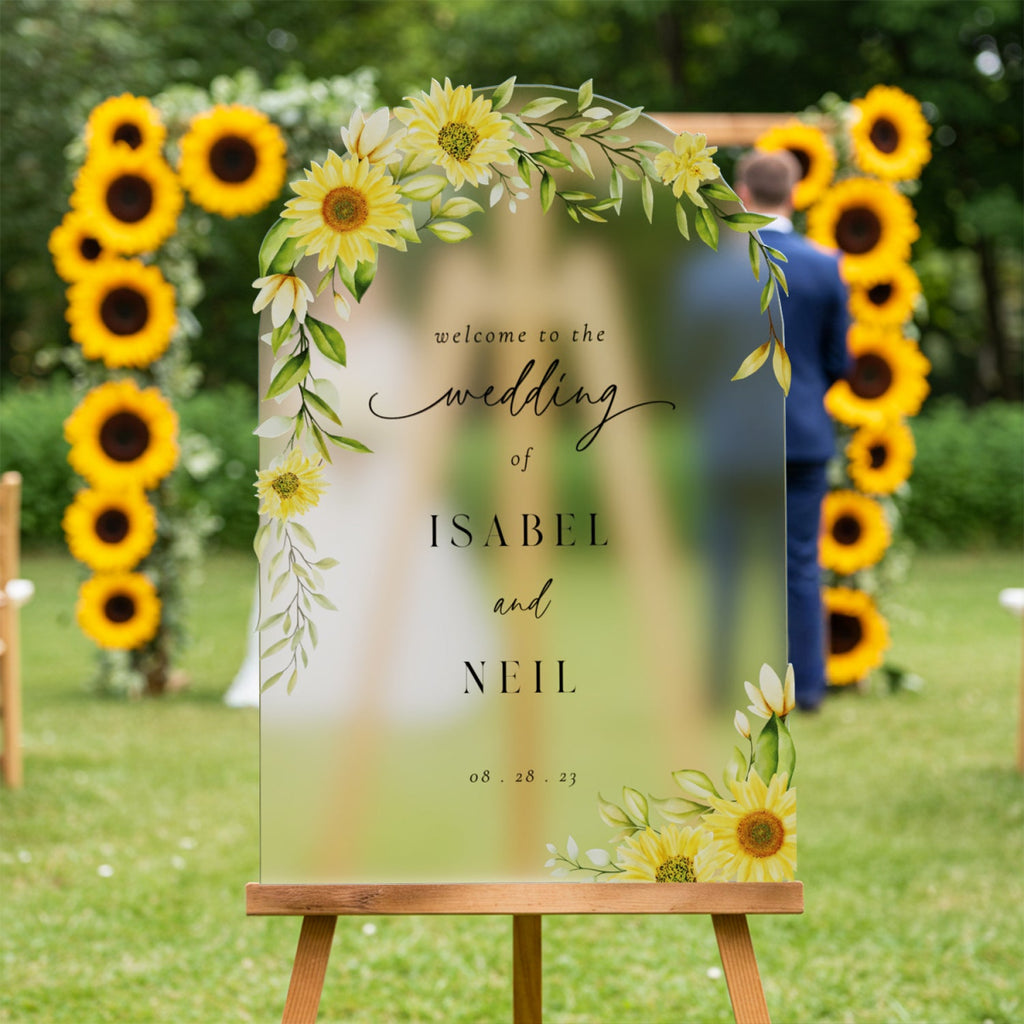 Sunflower Wedding Welcome Sign, Welcome to the Wedding Sign - SpeedyOrders