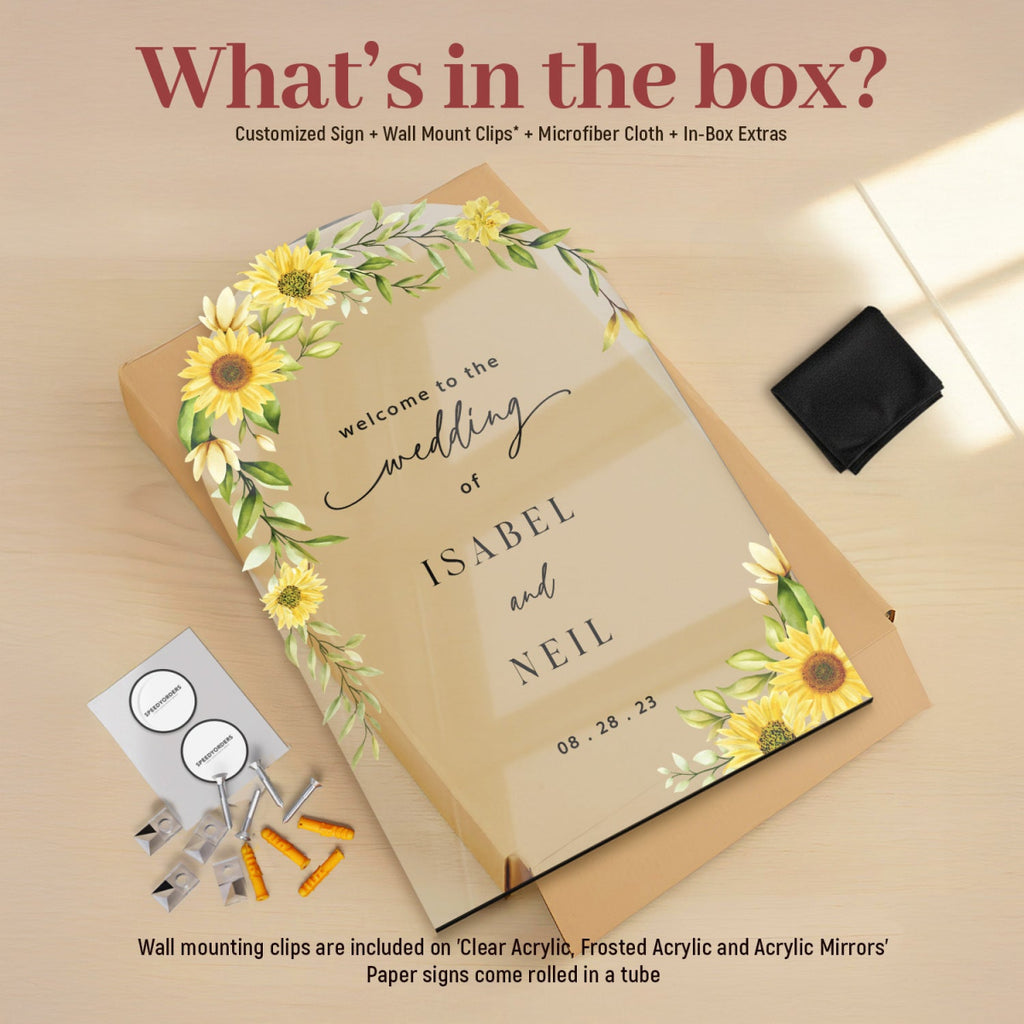 Sunflower Wedding Welcome Sign, Welcome to the Wedding Sign - SpeedyOrders