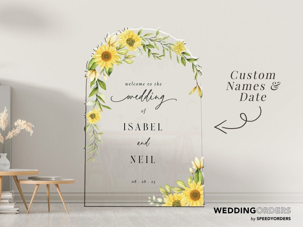 Sunflower Wedding Welcome Sign, Welcome to the Wedding Sign - SpeedyOrders