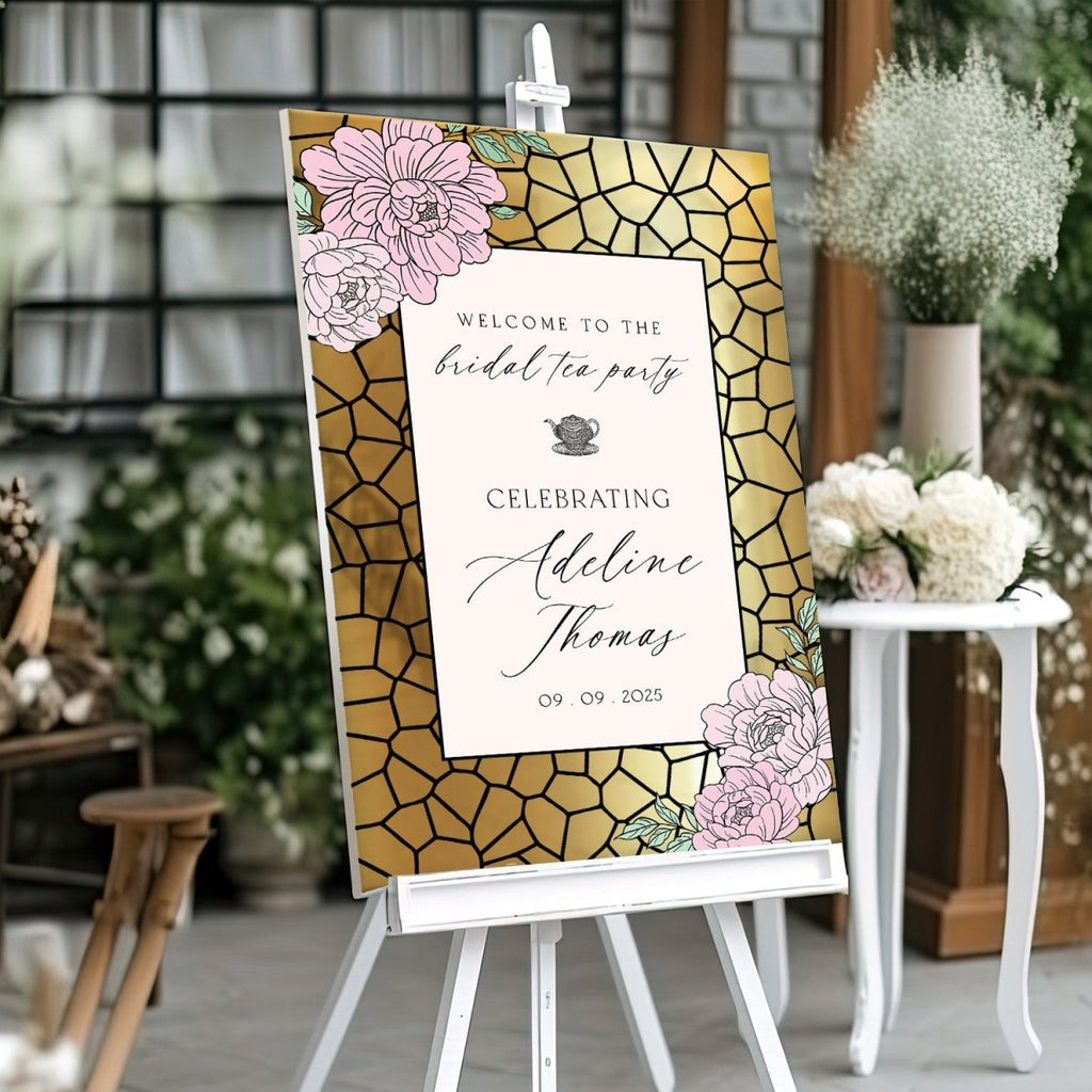 Tea Party Bridal Shower Sign, Bridal Shower Tea Party Sign - SpeedyOrders