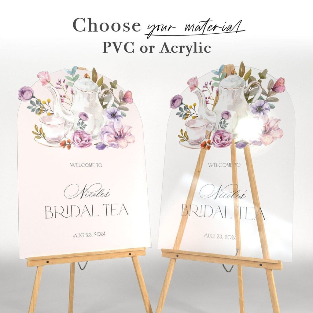 Tea Party Bridal Shower Sign, Bridal Shower Tea Party Welcome Sign - SpeedyOrders