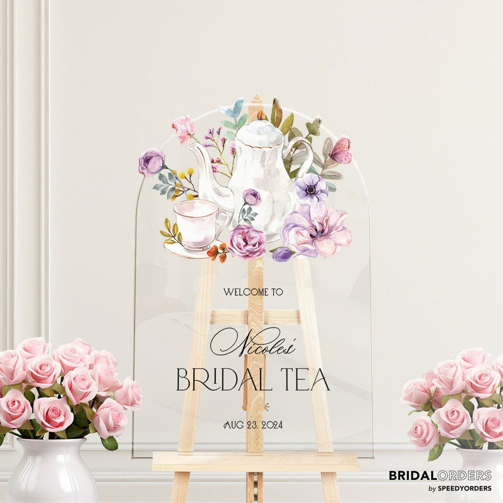 Tea Party Bridal Shower Sign, Bridal Shower Tea Party Welcome Sign - SpeedyOrders