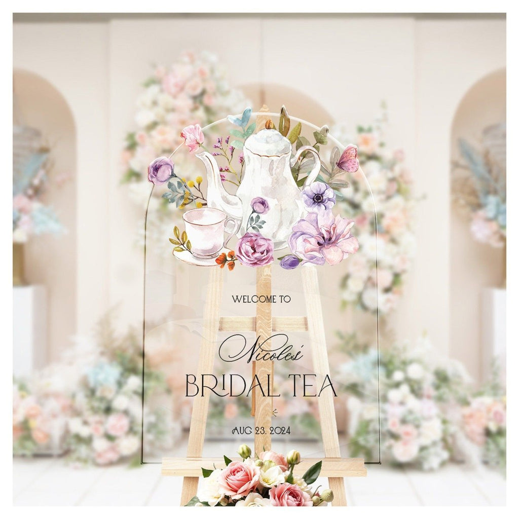 Tea Party Bridal Shower Sign, Bridal Shower Tea Party Welcome Sign - SpeedyOrders