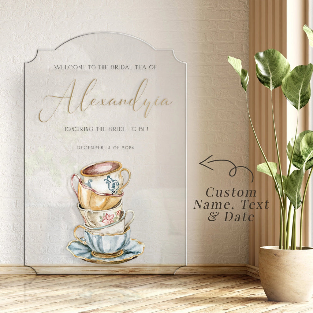 Tea Party Bridal Shower Welcome Sign, Bridal Tea Party Sign - SpeedyOrders